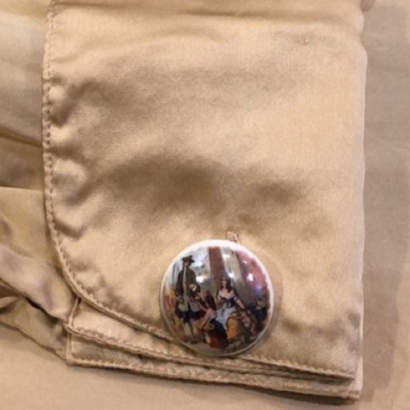 Style New York Silk Button Down Oversize Long Sleeves Top Size M Gold Cream - Picture 7 of 11